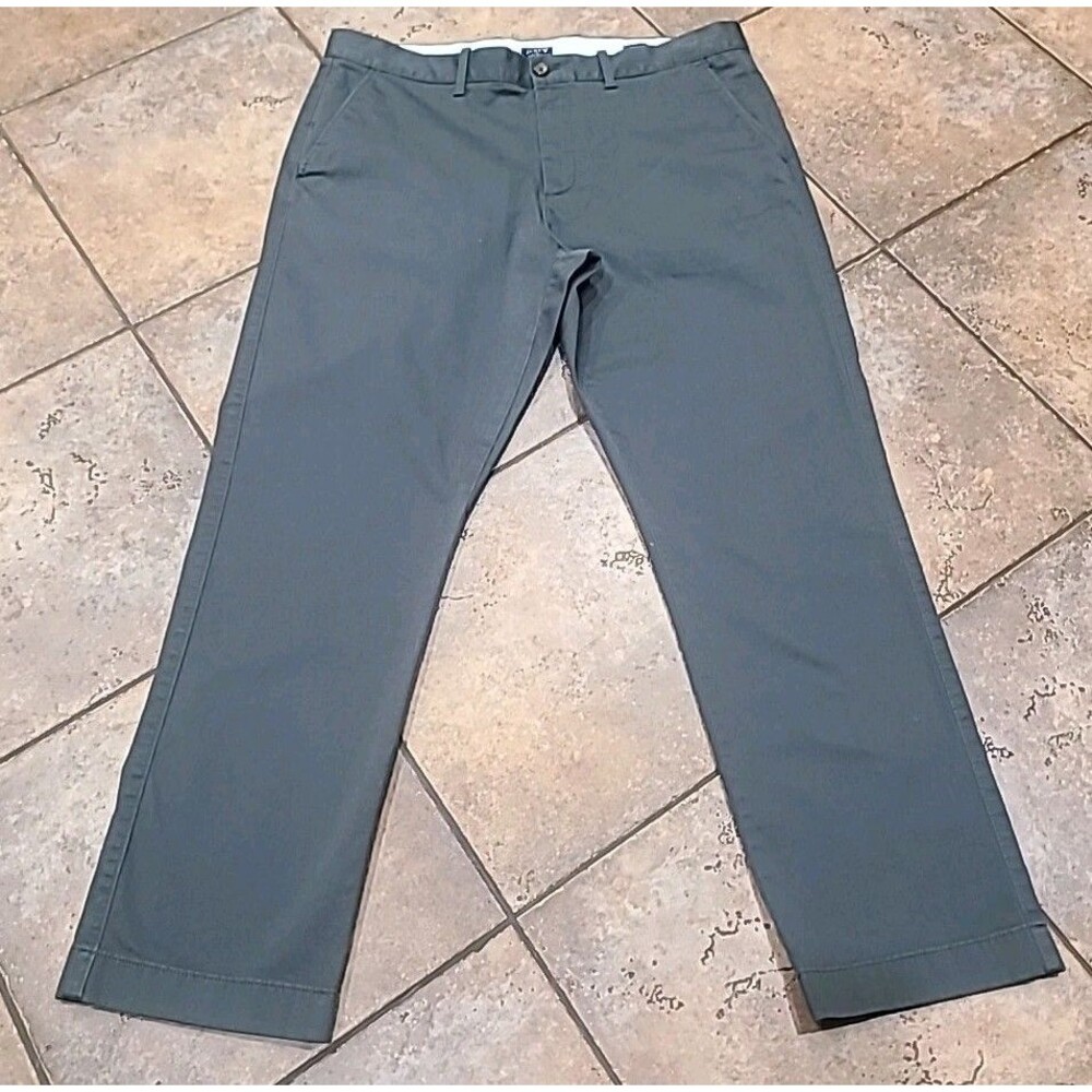 J.Crew Flex Mens 36x32 Straight Fit Gray Stretch Preppy Chino Casual Work